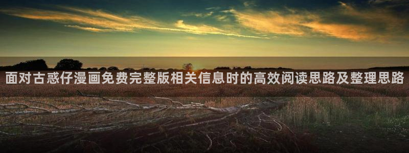 漫蛙漫画日漫推荐:面对古惑仔漫画免费完整版相关信息时的高效阅读思路及整理思路